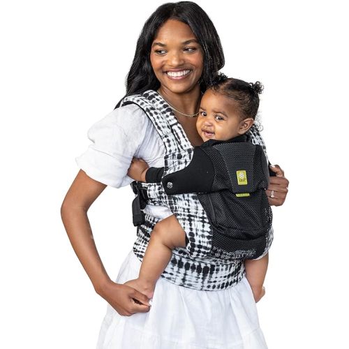 LÍLLÉbaby Complete Airflow Deluxe Ergonomic 6-in-1 Baby Carrier Newborn to Toddler - Lumbar Support - for Children 7-45 Pounds - 360 Degree Baby Wearing - Inward and Outward - Shibori/Black