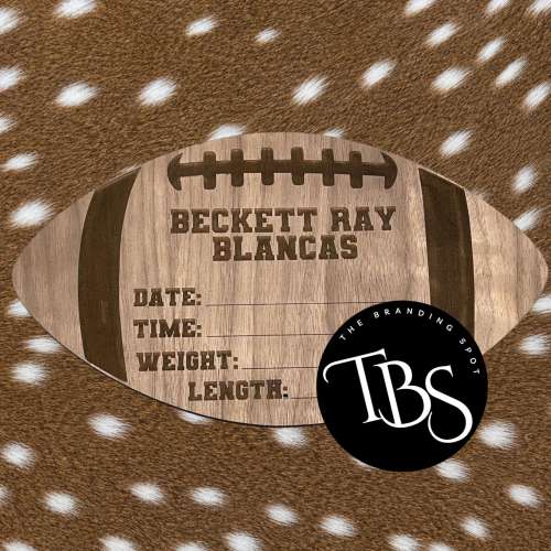 Football Baby Birth Announcement Sign - Football Baby Decor - Hospital Sign - Baby Name Reveal- Personalized Option - Gift - Sport Nursery