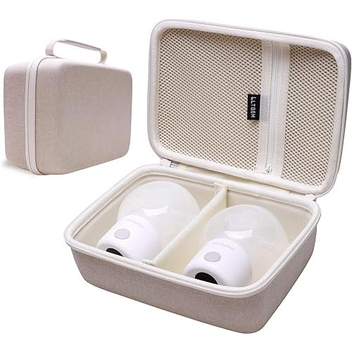 LTGEM Hard Case Compatible with 2pcs Momcozy S12 Pro / S12Pro / S9 / M5 / All Momcozy Wearable Breast Pump Suitable for Storage, Khaki