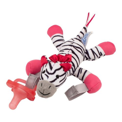 Dr. Brown's Lovey Pacifier and Teether Holder, 0-6m, Zebra With Pink Pacifier