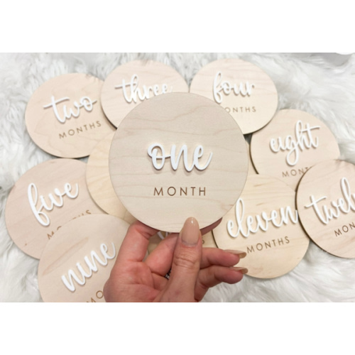 12 Baby Monthly Milestone Marker - “White”