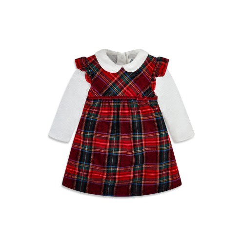Tartan Plaid Cotton Dress, 0-3M