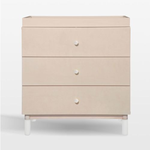 Babyletto Gelato Washed Natural Wood 3-Drawer Dresser with Removable Changing Tray