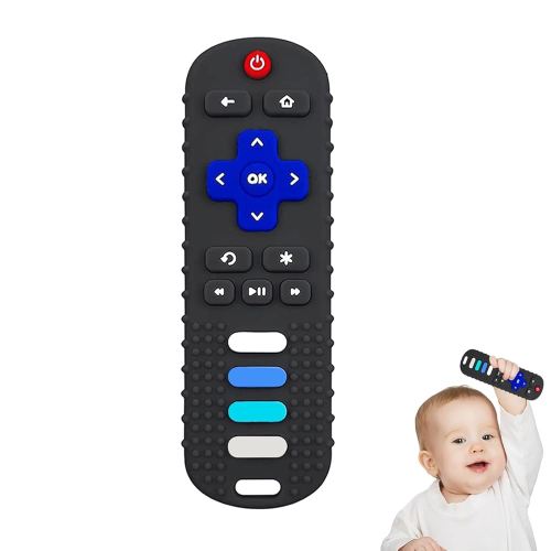YAPROMO Baby Silicone Teething Toys, Toy Remote for Toddlers 6-18 Months, Kids Remote Teething Toy, TV Remote Teether Toys, Food Grade Silicone Teether Toy