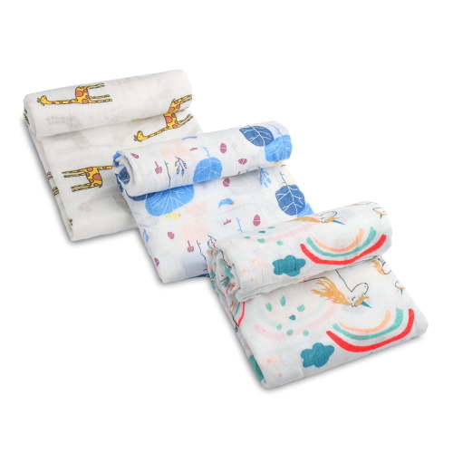 Large Muslin Swaddle Blankets for Newborn Boys & Girls, Unisex Breathable Baby Wrap 47X47 inches