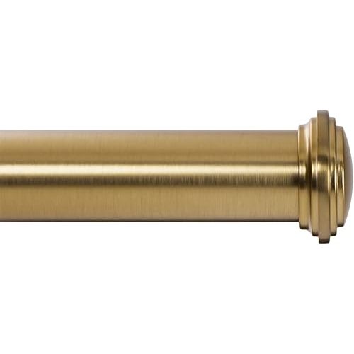 Ivilon Window Curtain Rod Decorative End Cap Design, 1 Inch Rod, 48 to 86 Inch. Warm Gold