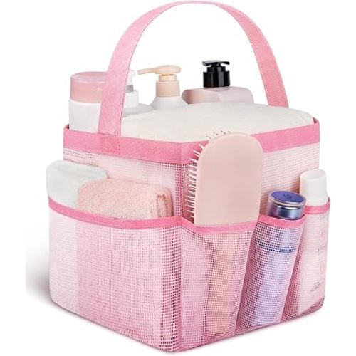 Mesh Shower Caddy Portable - 9 Pockets for College Dorm Room Essential