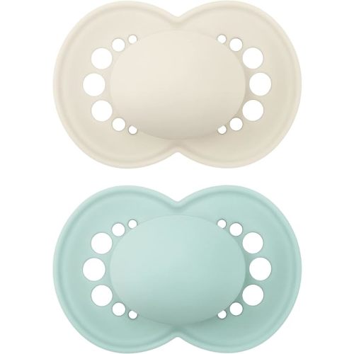MAM Original Matte Pacifier (1 Sterilizing Pacifier Case), 6 Plus Months, Unisex Baby Pacifier, Best Pacifiers for Breastfed Babies, 6-16 Months (Pack of 2)
