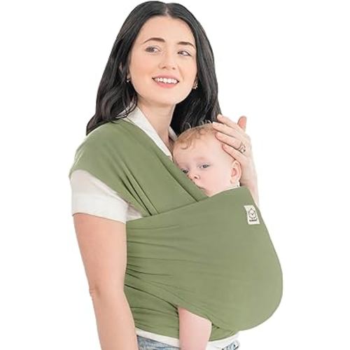 KeaBabies Baby Wrap Carrier - All in 1 Original Breathable Baby Sling, Lightweight,Hands Free Baby Carrier Sling, Baby Carrier Wrap, Baby Carriers for Newborn, Infant,Baby Wraps Carrier (Dusty Olive)