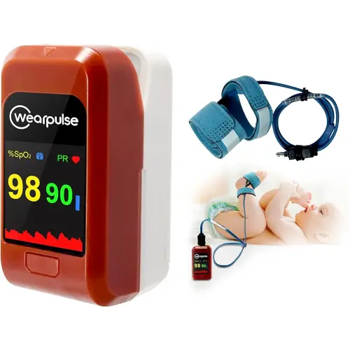 Baby Oxygen Monitor, Infant Fingertip Pulse Oximeter Tracks Adult and Child's SPO2 & Pulse Rate, Toddler Foot O2 Monitor with Audio Reminder, Free APP & PC Report