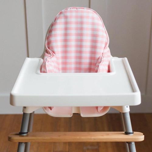 Pink Gingham Cushion Cover for IKEA Antilop Highchair - High Chair Cushion - Wipeable Stain Resistant - Baby  Highchair Accessories