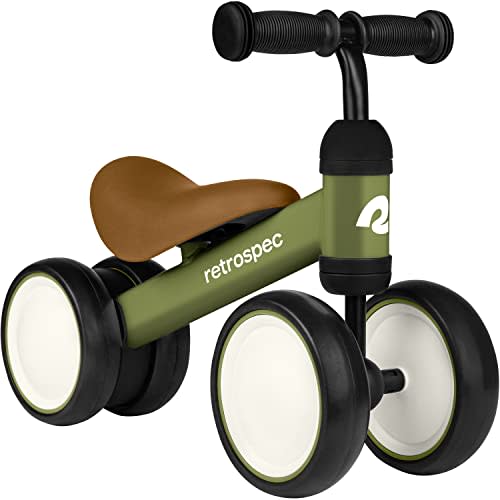 Retrospec Cricket Baby Walker 4-Wheel Balance Bike for Ages 12-24 Months Toddlers | First Birthday Gift - Toddler Bicycle Toy for 1 Year Old’s - Ride On Toys for Boys & Girls
