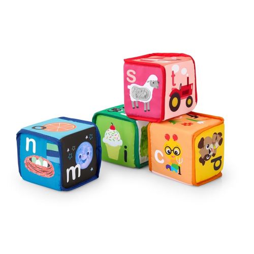 Baby Einstein Alpha Stacks Soft Blocks, Multisensory and Lightweight, Ages 3 Months and Up