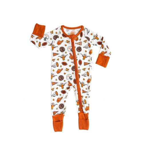 Texas Longhorns Zip Up Baby Pajamas