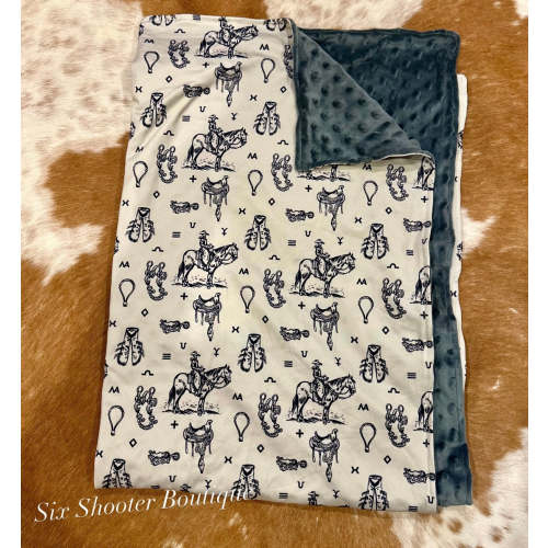 Ranch life baby Minky blanket