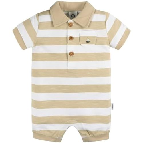 Gerber Baby-Boys Cotton Polo Romper
