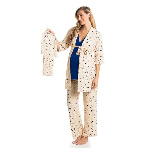5 Piece Maternity and Nursing PJ Pant Set for Mom and Baby