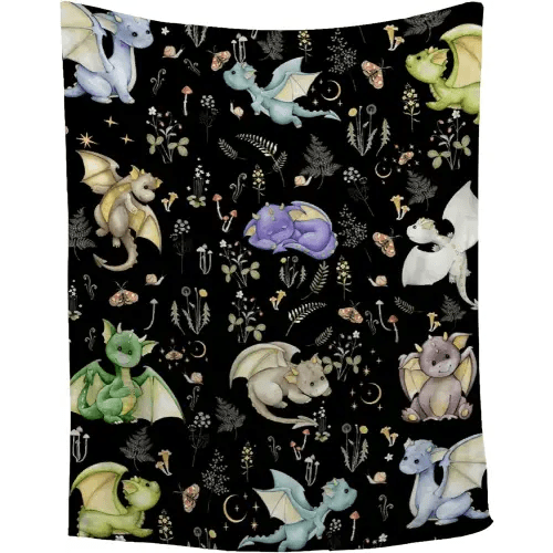 Dragon Blanket Gift for Woman Man Girls Boys Color Dragon Gift for Dragon Lovers Soft Flannel Blanket for Living Room Sofa Couch Decor - 40"x50" for Kids/Children