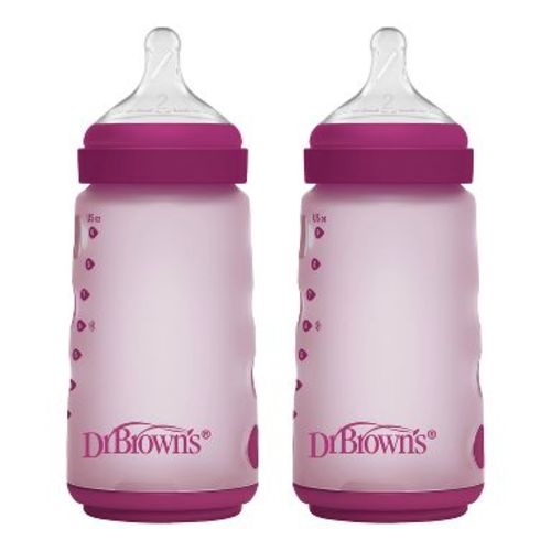 Dr. Brown's Silicone Baby Bottles - Pink - 9 fl oz/2pk
