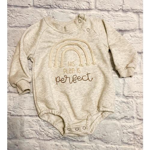 Custom Hand Embroidered Long Sleeve Bodysuit w/Rainbow - Thankful for Rainbow Babies - can be embroidered w/ name or phrase!