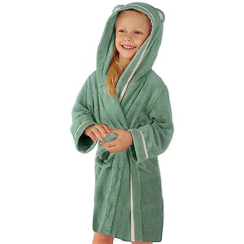 Premium Soft Bath Robe for Toddlers & Kids - Bamboo Rayon Robe with Hood for Girls & Boys