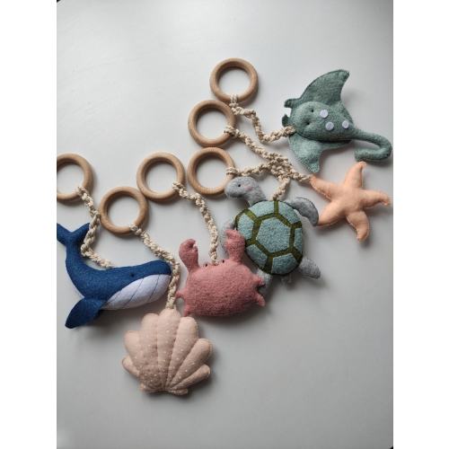 Baby Play Gym Toys Whale Nursery Accessory Montessori Toys Hanging Felt Toys Whale Gym Toy Nautical Toys Baby Gym Toys Set