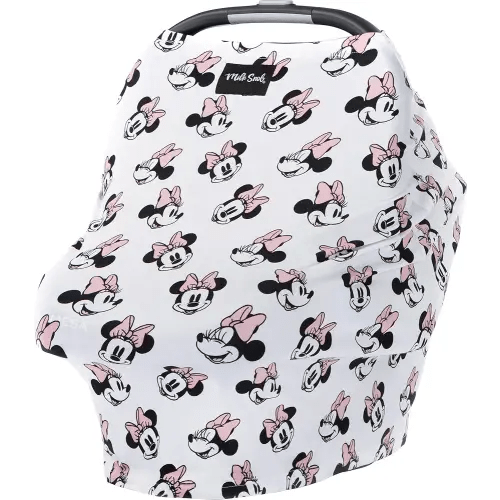 Milk Snob Original Disney 5-in-1 Cover, Minnie Mouse, Added Privacy for Breastfeeding, Baby Car Seat, Carrier, Stroller, High Chair, Shopping Cart, Lounger Canopy - Newborn Essentials, Nursing Top