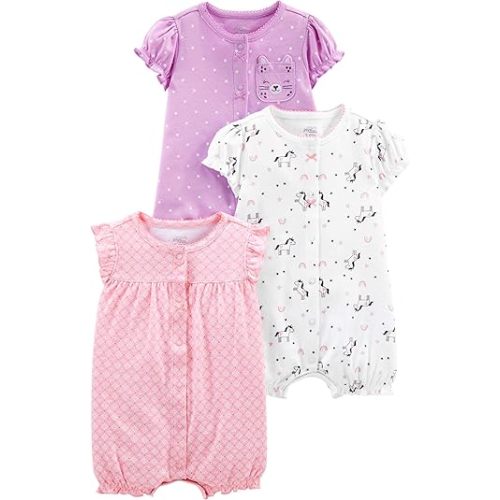 Simple Joys by Carter's baby-girls 3-pack Snap-up Rompers