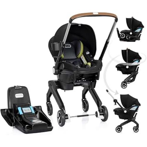 Evenflo Shyft DualRide Infant Car Seat and Stroller Combo w/Carryall Storage (Durham Green)