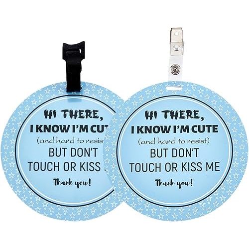 PLIGREAT 2 Pack Please Don't Touch or Kiss Baby Sign Baby Shower Gifts Stop Touching Baby Sign Hang Tags for Newborn Baby Girls Boys Preemies Stroller Baby Carrier Car Seat No Touching Baby Signage