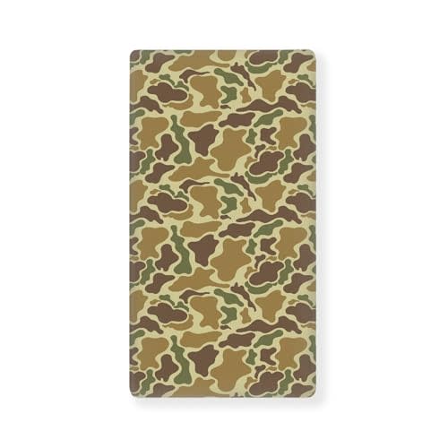 QINBEIDU Vintage Camo Green Fitted Crib Sheet Camouflage Retro Brown Army Standard Crib Mattress Fitted Sheet Baby Toddler Bed Mattress Sheets for Boys 28"x52"