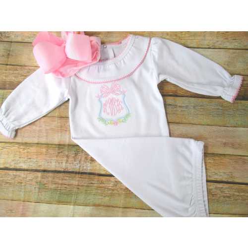 Newborn Baby Girl Coming Home Outfit-Ruffle Baby Girl Gown-Baby Girl Layette-Baby Girl Sleep Sack-Baby-Newborn Hairbow-Girl Ruffle Gown