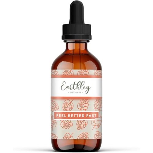 Earthley Wellness Feel Better Fast, Echinacea Root, Fennel, Astragalus root, Elder flower and Cinnamon, New Size (1.69 oz)