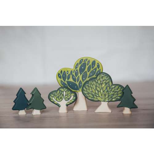 Montessori inspired wooden tree set / Forest wood set / Nursery decor idea / Minimal tree design / Montessori toys