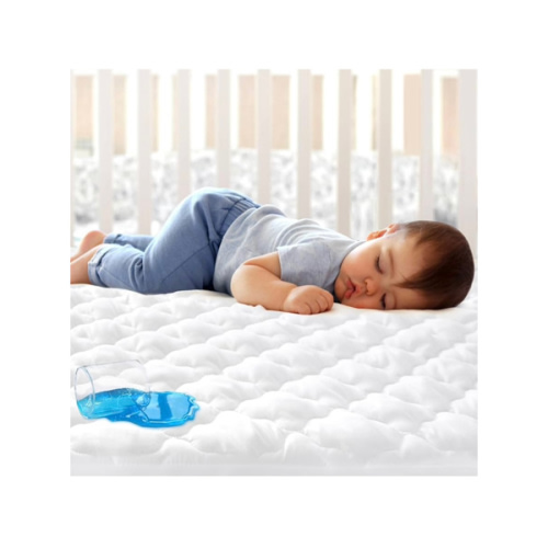 Crib Mattress Protector Sheets Fitted Waterproof Crib Mattress Pad Cover, Noiseless & Machine Wash 100% Absorbent Crib/Toddler Mattress Protector Sheet Quilted, White, 52" x 28"