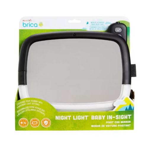 Brica night light baby in-sight pivot car mirror