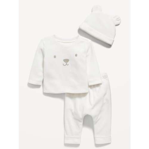 Unisex Microfleece 3-Piece Top, Pants & Hat Layette for Baby
