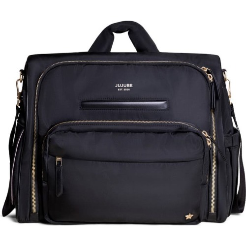 JuJuBe Twill Diaper Backpack Satchel, Black