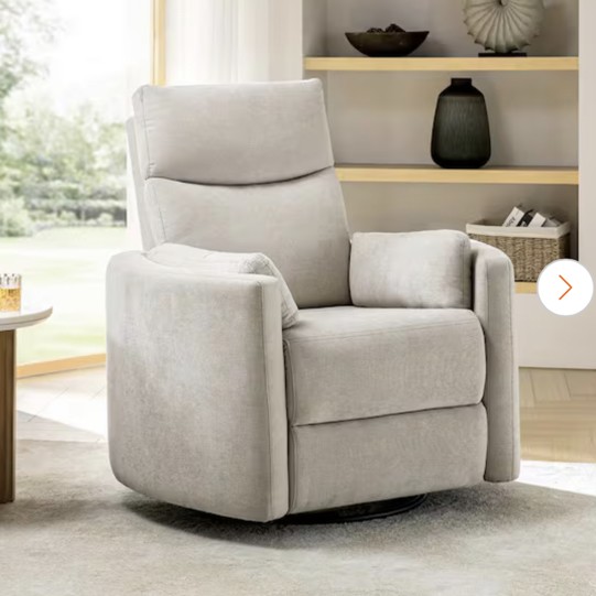 JAYDEN CREATION Flora Tan Contemporary Swivel Rocker Power Recliner ZRCQX0452-TAN