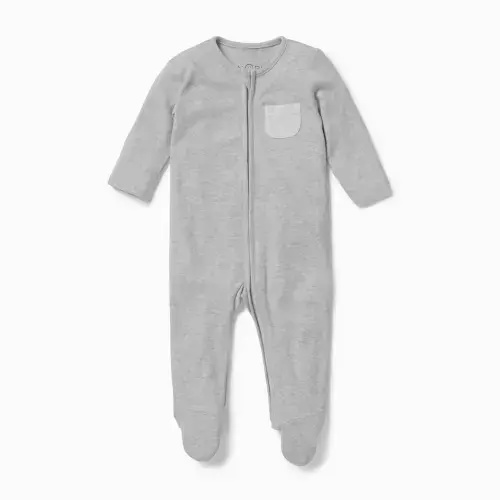 Clever Zip Baby Pajamas Grey Marl