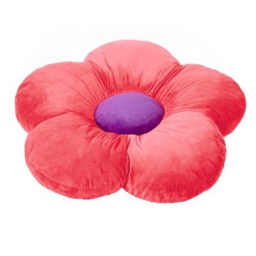 ECR4Kids SoftZone Flower-Shaped Floor Pillow Seat Cushion, 35in, Playroom Decor, Bright Pink