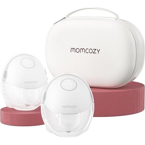 Momcozy Breast Pump Hands Free Mobile Style | M6, Wearable Breastfeeding Pump Ideal Rhythm for More Milk, DoubleFit Flange More Fit & Discreet with 3 Modes & 9 Levels, 24mm - 2 Pack Quill Gray