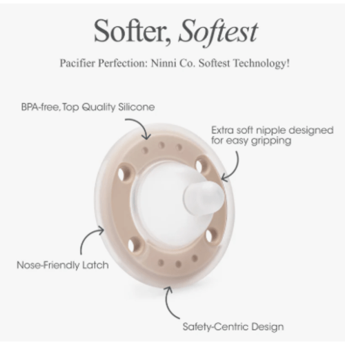 Ninni Pacifier- Oatmeal 2 Pack Pacifier Like Breast – Ninni Co