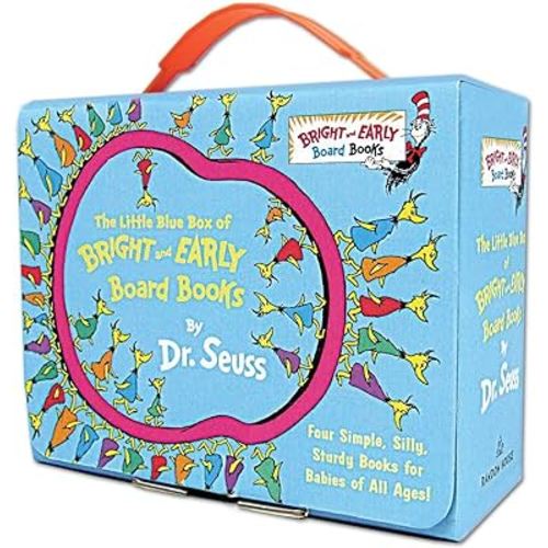 The Little Blue Boxed Set of 4 Bright and Early Board Books: Hop on Pop; Oh, the Thinks You Can Think!; Ten Apples Up On Top!; The Shape of Me and Other Stuff (Bright & Early Board Books)