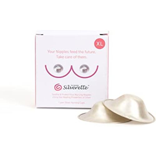 SILVERETTE The Original Silver Nursing Cups - Soothe and protect your  nursing nipples -Made in Italy (XL)