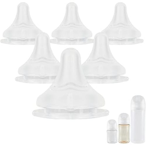 Silicone Nipples(S) for Pigeon Bottle,Slow Flow Baby Bottle Nipples,1m+ 6 Count