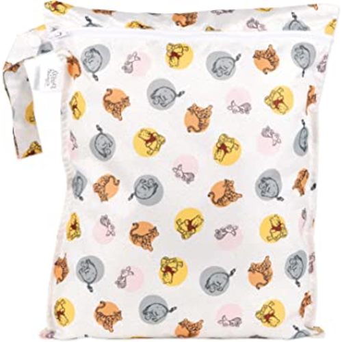 Bumkins Disney Waterproof Wet Bag for Baby, Travel, Swim Suit, Cloth Diapers, Pump Parts, Pool, Gym Clothes, Toiletry, Strap to Stroller, Daycare, Zip Reusable Bag, Packing Pouch, Winnie the Pooh