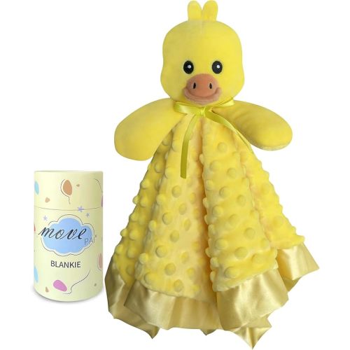 Loveys for Babies, Soft Baby Security Blanket Lovies for Babies, Stuffed Animals Blankie for Newborn Infant with Baby Snuggle Toy, Boys Gilrs Gifts Yellow Duck Security Blanket 16 Inch