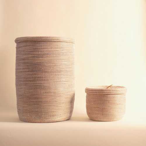 DUO Basket Hamper Flat Lid / EPUR White