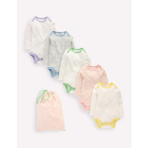 5-pack Bodies-Multi Ivory Spot/Stripe | Boden USA